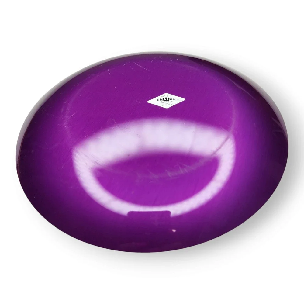Emalox Norway Plate Enameled Aluminum 7.5in Purple Vintage MCM Scandinavian